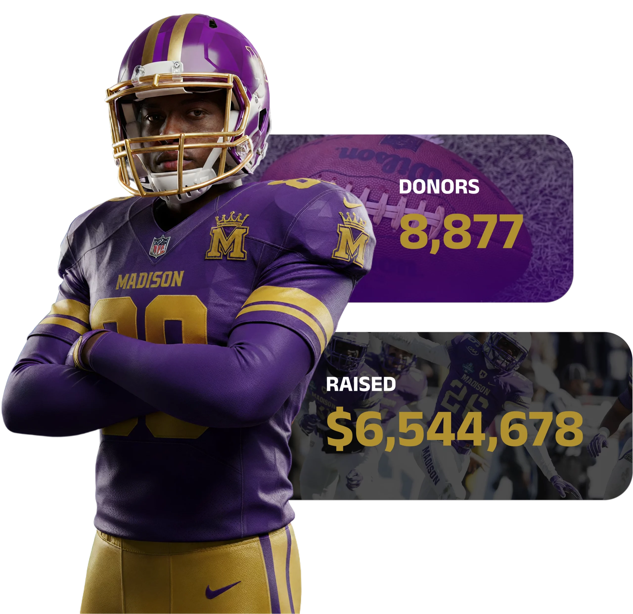 JMU football alumni showing support for legacy at a JMU football game with alumni donors