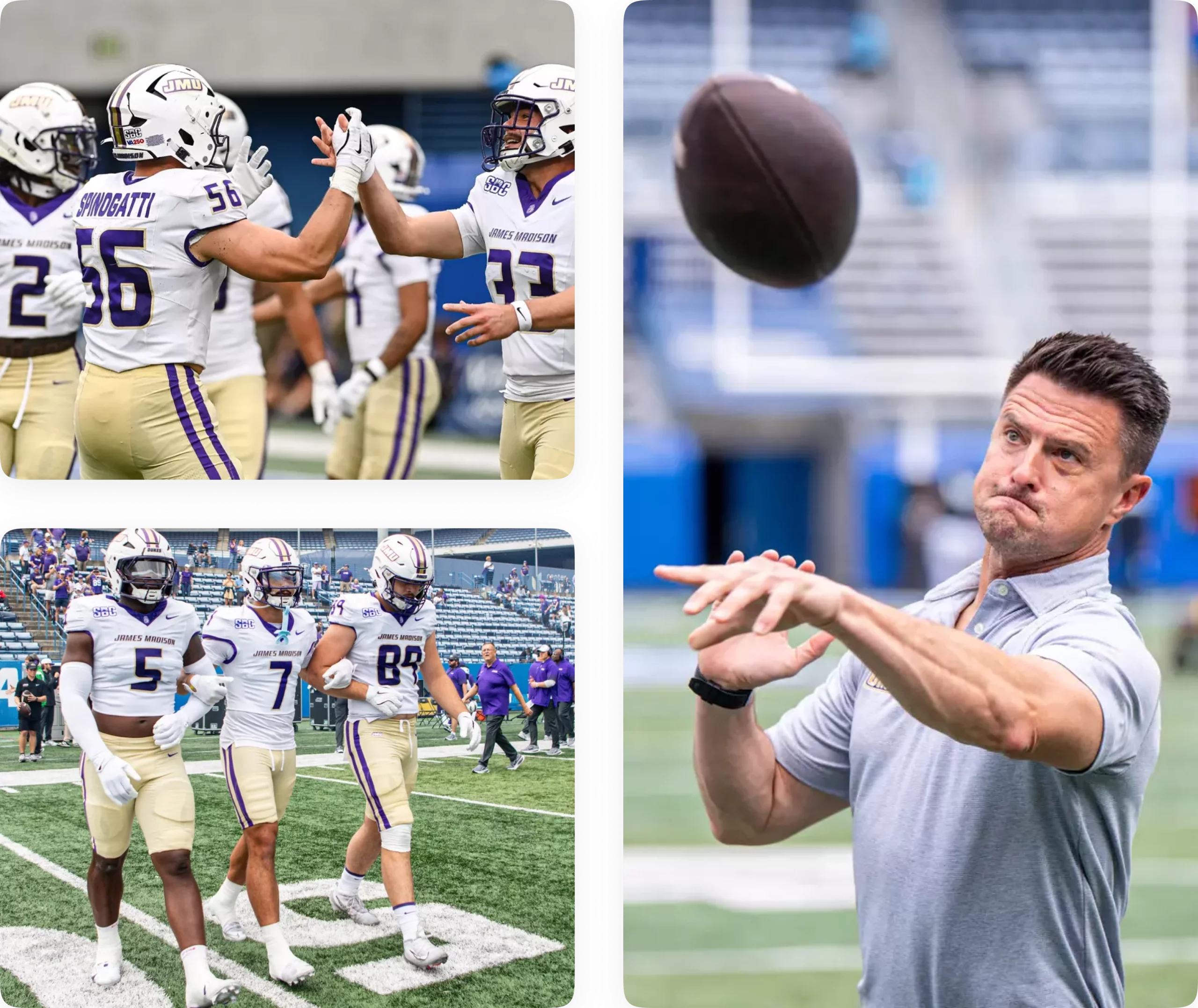 JMU football alumni community making an impact at a game through alumni donations and legacy