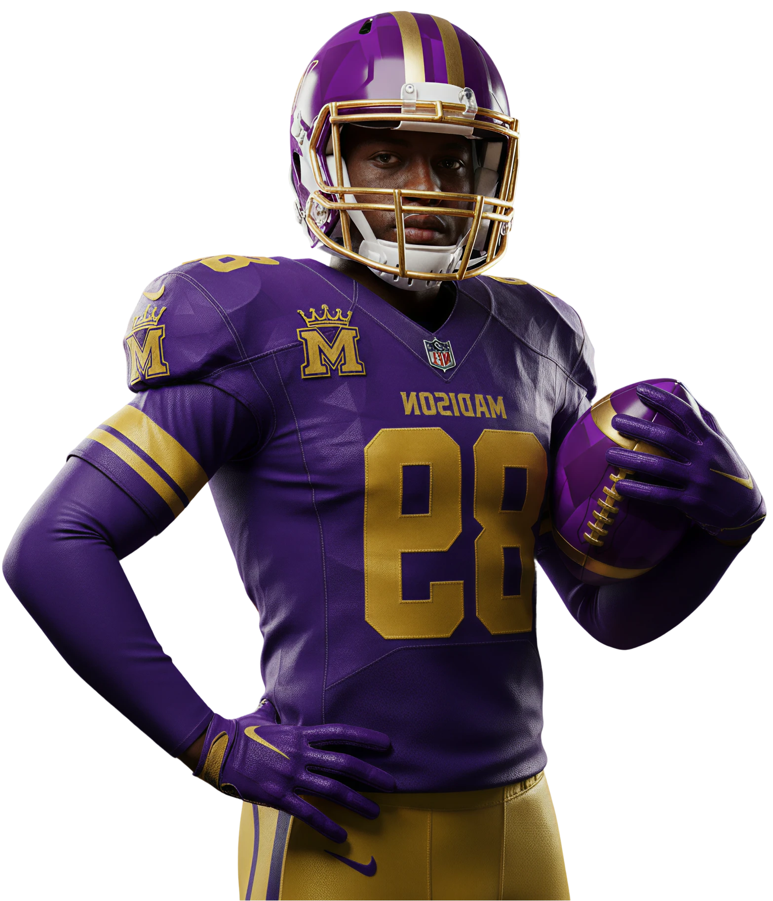 JMU football team celebrating a big play during a Dukes game